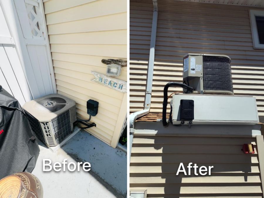 Before and after ductless equipment photos published by Cool Temp